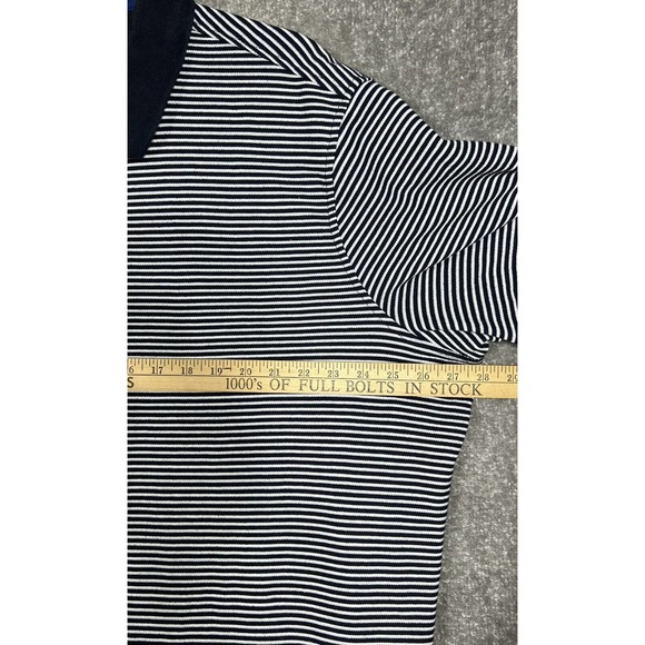 Croft & Barrow Easy Care Nautical Striped Polo Shirt Mens XXL Blue Short Sleeve - Picture 10 of 10